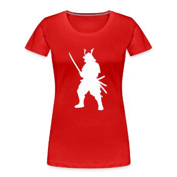 samouraï - T-shirt bio Premium Femme - rouge - Devant - Mia (176cm)