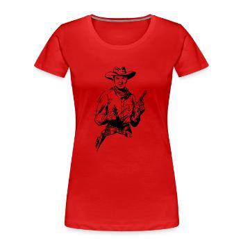 cowboy - Women's Premium Organic T-Shirt - red - Front - Mia (176cm)
