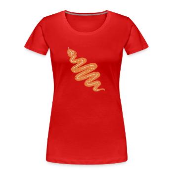 DOWN UNDER SNAKE - Women's Premium Organic T-Shirt - red - Front - Mia (176cm)