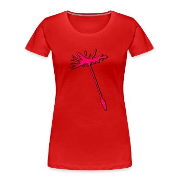 Pink dandelion dandelion seeds abstract - Women's Premium Organic T-Shirt - red - Front - Mia (176cm)