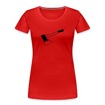 Axe - Hache - T-shirt bio Premium Femme - rouge - Devant - Mia (176cm)