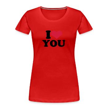 Je t'aime - T-shirt bio Premium Femme - rouge - Devant - Mia (176cm)