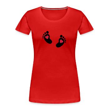 Baby feet - Women's Premium Organic T-Shirt - red - Front - Mia (176cm)