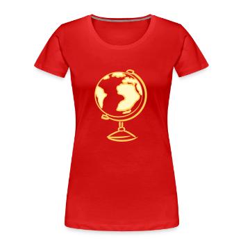 Globus. Geografie. Lehrer / Lehrerin - Frauen Premium Bio T-Shirt - Rot - Vorne - Mia (176cm)