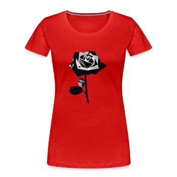 Polygone schwarze Rose - Frauen Premium Bio T-Shirt - Rot - Vorne - Mia (176cm)