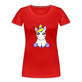 KAWAII UNICORN - Women's Premium Organic T-Shirt - red - Front - Mia (176cm)