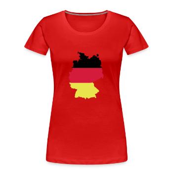 Deutschland - Frauen Premium Bio T-Shirt - Rot - Vorne - Mia (176cm)