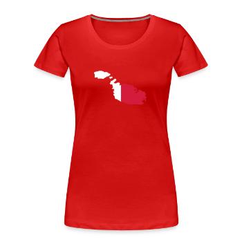 Malte - T-shirt bio Premium Femme - rouge - Devant - Mia (176cm)