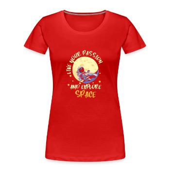 Navette spatiale Weightless Star Planet - T-shirt bio Premium Femme - rouge - Devant - Mia (176cm)