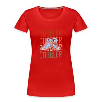 Schuhe Schuh Arbeiten - Frauen Premium Bio T-Shirt - Rot - Vorne - Mia (176cm)
