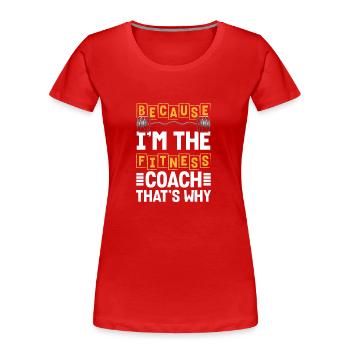 Gym Bench Press Training - Women's Premium Organic T-Shirt - red - Front - Mia (176cm)