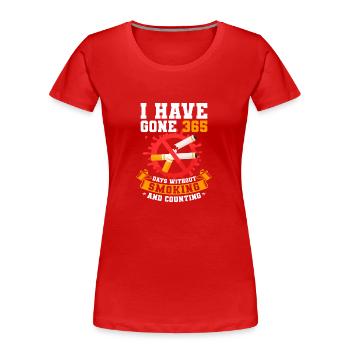 Zigarette Rauchen Sucht - Frauen Premium Bio T-Shirt - Rot - Vorne - Mia (176cm)