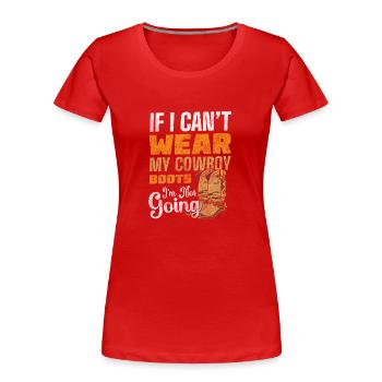 Country Sheriff Revolver Reiter - Frauen Premium Bio T-Shirt - Rot - Vorne - Mia (176cm)