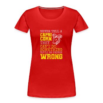 Steinbock Tierkreiszeichen Ehrgeiz - Frauen Premium Bio T-Shirt - Rot - Vorne - Mia (176cm)