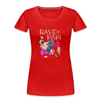 House, Techno, Musique, Électro, Danse - T-shirt bio Premium Femme - rouge - Devant - Mia (176cm)