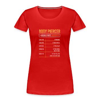 Piercing Nadel - Frauen Premium Bio T-Shirt - Rot - Vorne - Mia (176cm)