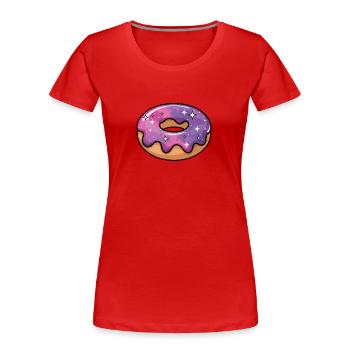 Kosmische Galaxie Donut - Frauen Premium Bio T-Shirt - Rot - Vorne - Mia (176cm)