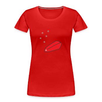 Snowflakes fall on tongue - Women's Premium Organic T-Shirt - red - Front - Mia (176cm)