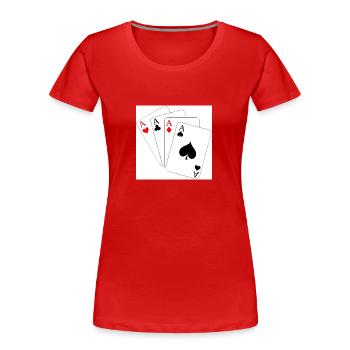 carré d as - T-shirt bio Premium Femme - rouge - Devant - Mia (176cm)