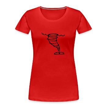 Tornado - Frauen Premium Bio T-Shirt - Rot - Vorne - Mia (176cm)