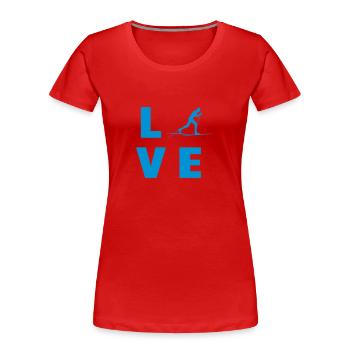 Langlaufen / Langlauf / eislaufen / Langläufer - Frauen Premium Bio T-Shirt - Rot - Vorne - Mia (176cm)