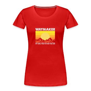 Vintage Waymaker Promise Keeper Miracle Worker - Women's Premium Organic T-Shirt - red - Front - Mia (176cm)
