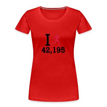 Marathon - Frauen Premium Bio T-Shirt - Rot - Vorne - Mia (176cm)