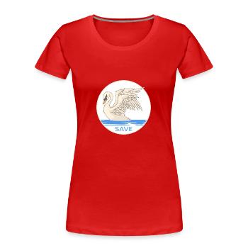Le cygne « sauve les cygnes » Cygnes Nature Conservation Lac des cygnes - T-shirt bio Premium Femme - rouge - Devant - Mia (176cm)