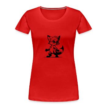 Schlauer Fuchs Schlitzohr Fuchs Zeichnung Skizze - Frauen Premium Bio T-Shirt - Rot - Vorne - Mia (176cm)