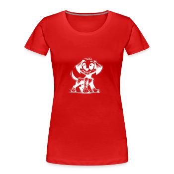 Schmutziger Hund Welpen Bleistift Skizze - Frauen Premium Bio T-Shirt - Rot - Vorne - Mia (176cm)