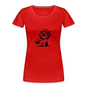 Magische Mähne, frecher Blick Einhorn in Sicht - Frauen Premium Bio T-Shirt - Rot - Vorne - Mia (176cm)