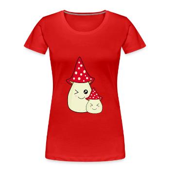 Kawaii Fliegenpilz Kawaii Sticker Kawaii clothes - Frauen Premium Bio T-Shirt - Rot - Vorne - Mia (176cm)