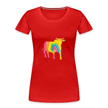 Büffel Rind Ochsen - Frauen Premium Bio T-Shirt - Rot - Vorne - Mia (176cm)