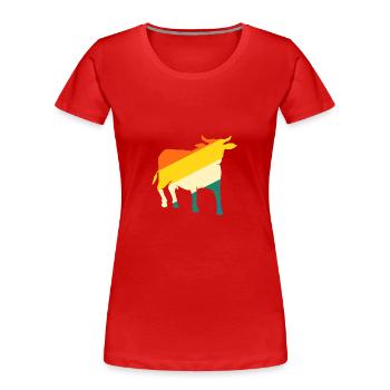 Büffel Rind Ochsen - Frauen Premium Bio T-Shirt - Rot - Vorne - Mia (176cm)