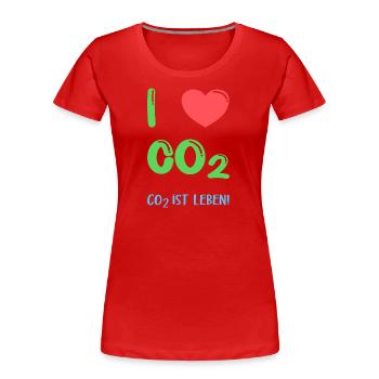I Love Co2 - Frauen Premium Bio T-Shirt - Rot - Vorne - Mia (176cm)