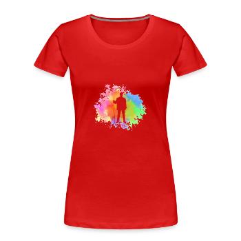 Pêche à la ligne - T-shirt bio Premium Femme - rouge - Devant - Mia (176cm)