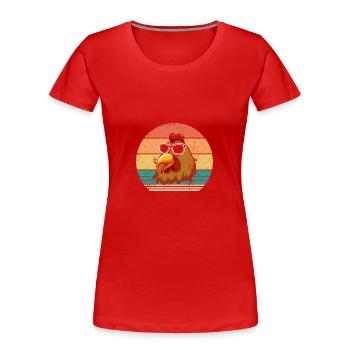Chickens Hen - Women's Premium Organic T-Shirt - red - Front - Mia (176cm)