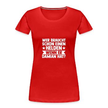 Vorname Damian - Frauen Premium Bio T-Shirt - Rot - Vorne - Mia (176cm)