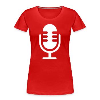 Mikrofon Symbol - Frauen Premium Bio T-Shirt - Rot - Vorne - Mia (176cm)
