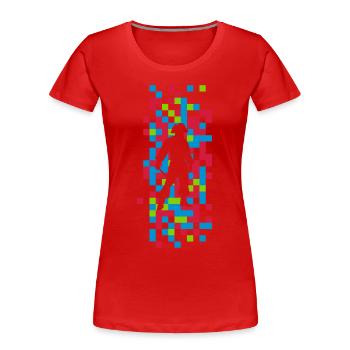 modèle de tuile pirate abstrait motif graphique cadeau - T-shirt bio Premium Femme - rouge - Devant - Mia (176cm)