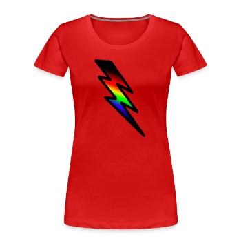 Ray Thunderbolt - Frauen Premium Bio T-Shirt - Rot - Vorne - Mia (176cm)
