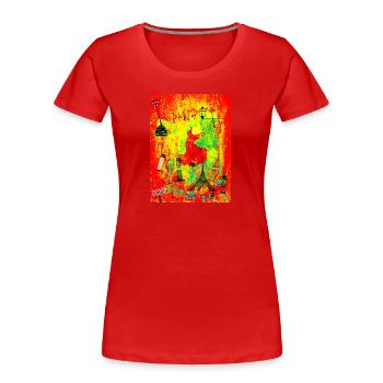 Paris city of light - Women's Premium Organic T-Shirt - red - Front - Mia (176cm)