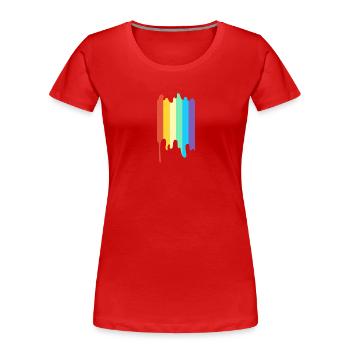 Couleur arc-en-ciel LGBT - T-shirt bio Premium Femme - rouge - Devant - Mia (176cm)