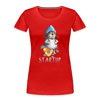 coole Startup Rakete - Frauen Premium Bio T-Shirt - Rot - Vorne - Mia (176cm)