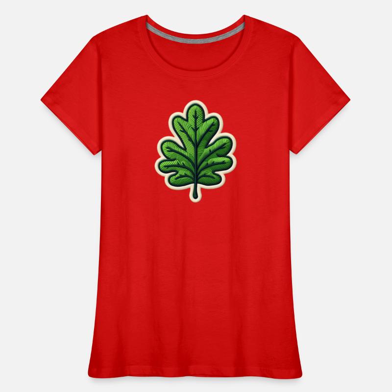 Grünes Blatt Patch Frauen Premium Bio T-Shirt