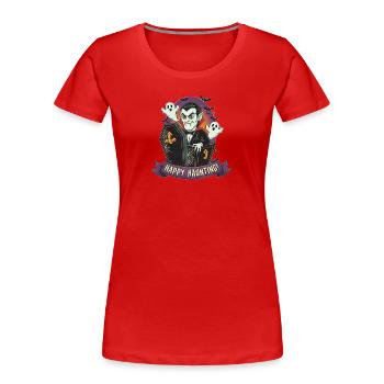 Vampir im Sarg für Halloween - Frauen Premium Bio T-Shirt - Rot - Vorne - Mia (176cm)