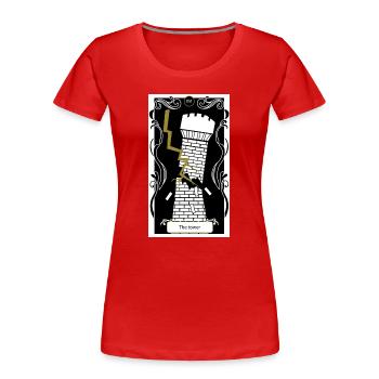 The Tower - Women's Premium Organic T-Shirt - red - Front - Mia (176cm)