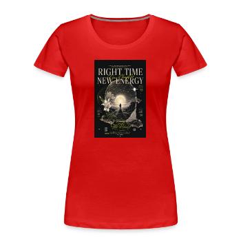 Bonne heure : nouvelle énergie - T-shirt bio Premium Femme - rouge - Devant - Mia (176cm)