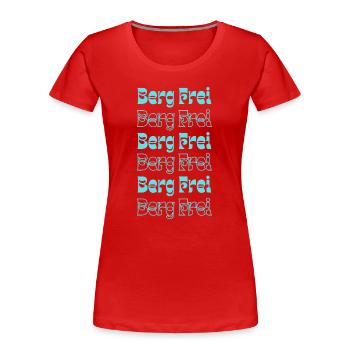 Retro Mountain Free Mountain Typography - Women's Premium Organic T-Shirt - red - Front - Mia (176cm)