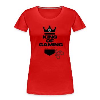 King of Gaming, Streaming Video Games, der beste - Frauen Premium Bio T-Shirt - Rot - Vorne - Mia (176cm)